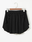 Black High Waist Athletic Skort with Drawstring Shorts boho clothing, festival outfit, hippie style apparel | Elevated Hippie
