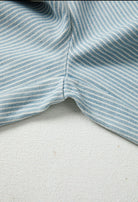 Sky Blue Stripe Drawstring Wide Leg Denim Pants boho clothing, festival outfit, hippie style apparel | Elevated Hippie