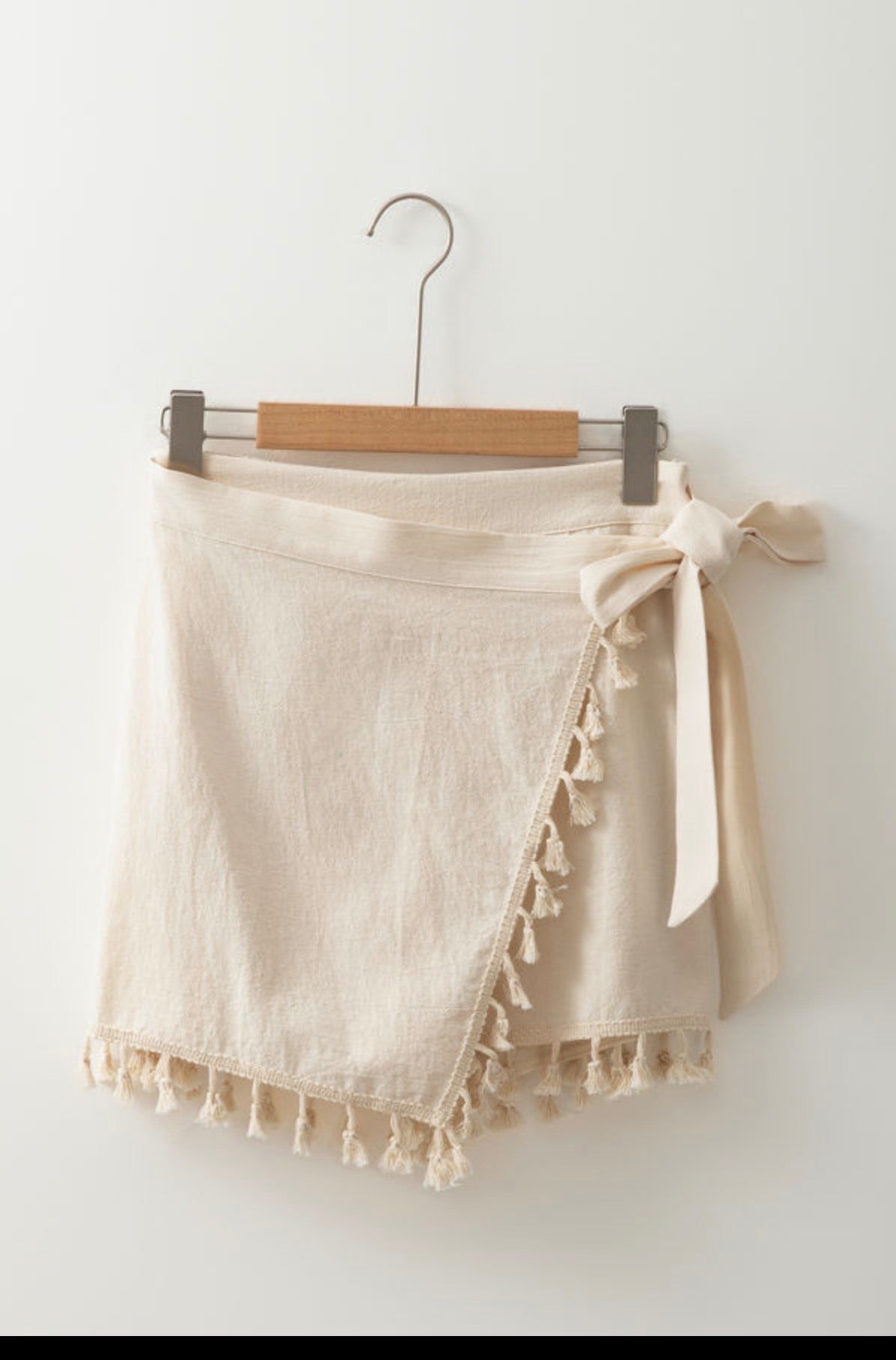 Cotton Apricot Boho Tassel Wrap Skort boho clothing, festival outfit, hippie style apparel | Elevated Hippie