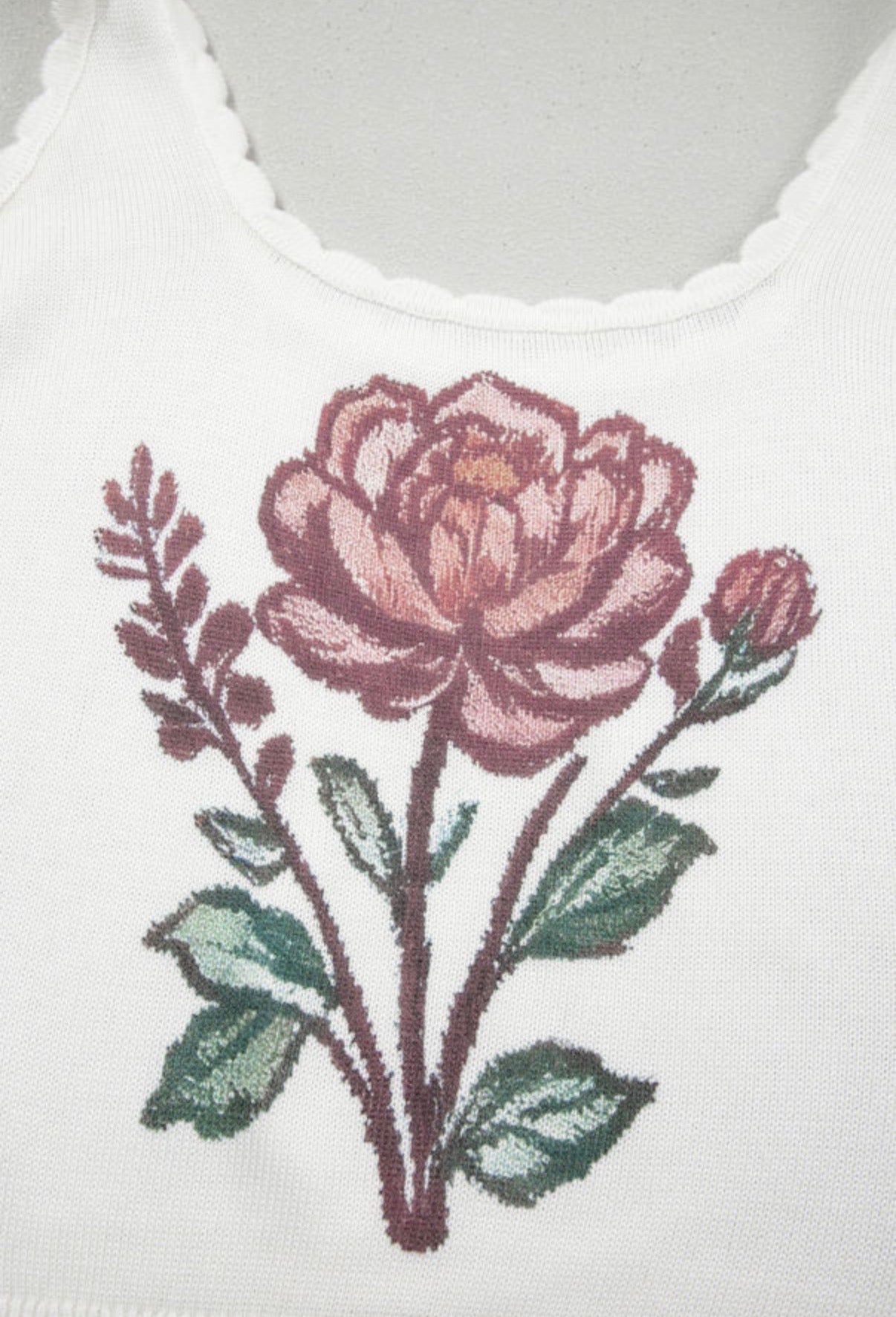 White Floral Knit Light Weight Sweater Vest Tank Top boho clothing, festival outfit, hippie style apparel | Elevated Hippie