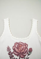 White Floral Knit Light Weight Sweater Vest Tank Top boho clothing, festival outfit, hippie style apparel | Elevated Hippie