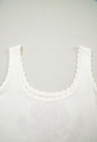White Floral Knit Light Weight Sweater Vest Tank Top boho clothing, festival outfit, hippie style apparel | Elevated Hippie