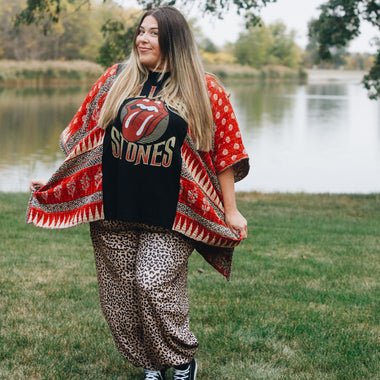 Upcycled Fabric Poncho Band / Graphic Tees - The Elevated Hippie