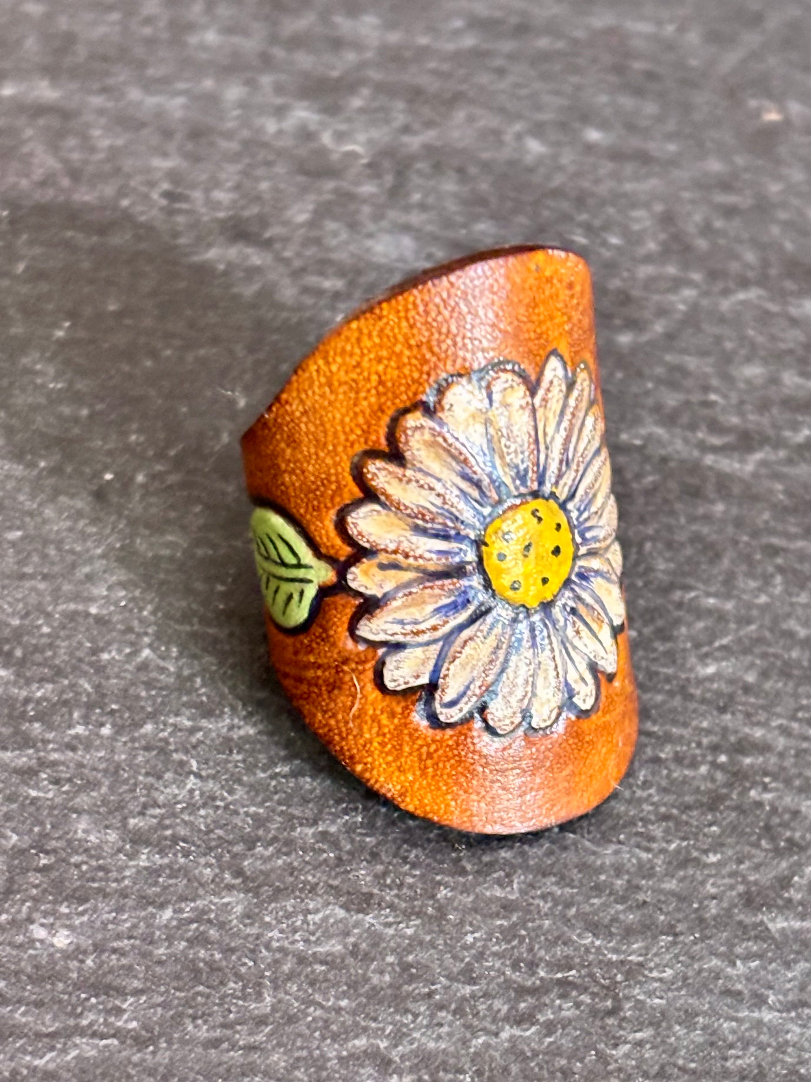 Wildcrafted Leather Handpainted Leather Rings boho clothing, festival outfit, hippie style apparel | Elevated Hippie