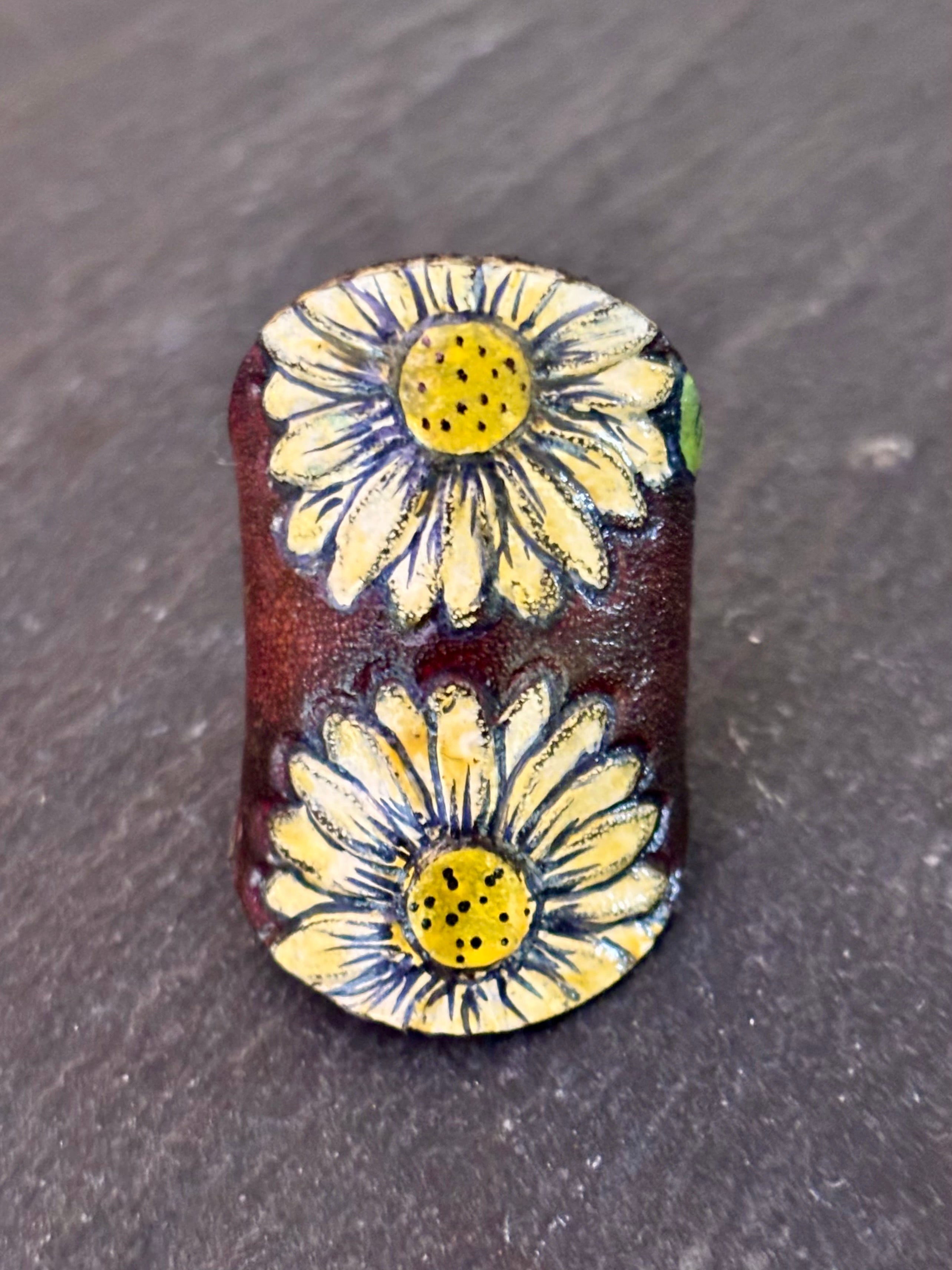 Wildcrafted Leather Handpainted Leather Rings boho clothing, festival outfit, hippie style apparel | Elevated Hippie