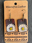 Wildcrafted Leather Handpainted Leather Earrings boho clothing, festival outfit, hippie style apparel | Elevated Hippie