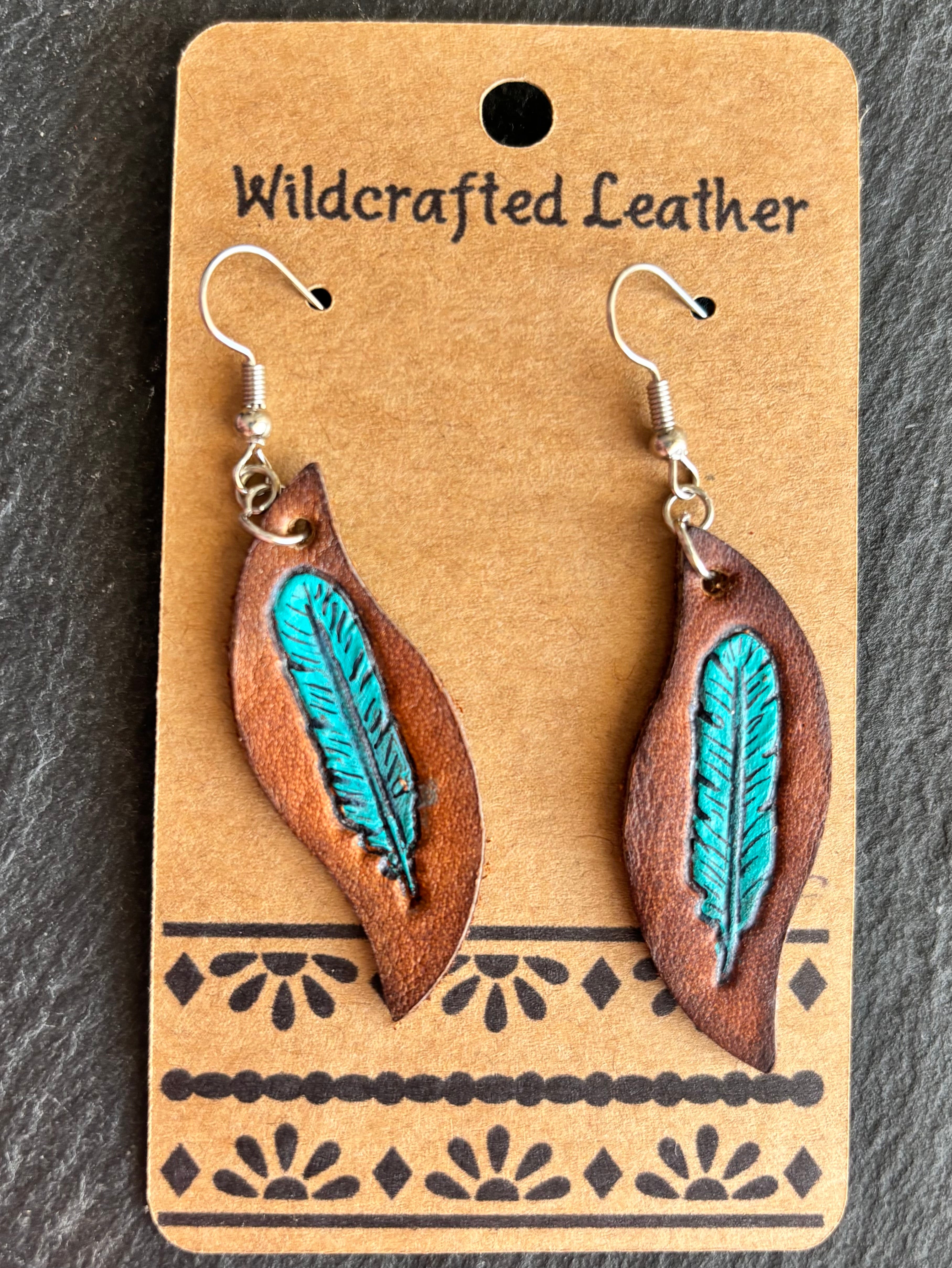 Wildcrafted Leather Handpainted Leather Earrings boho clothing, festival outfit, hippie style apparel | Elevated Hippie