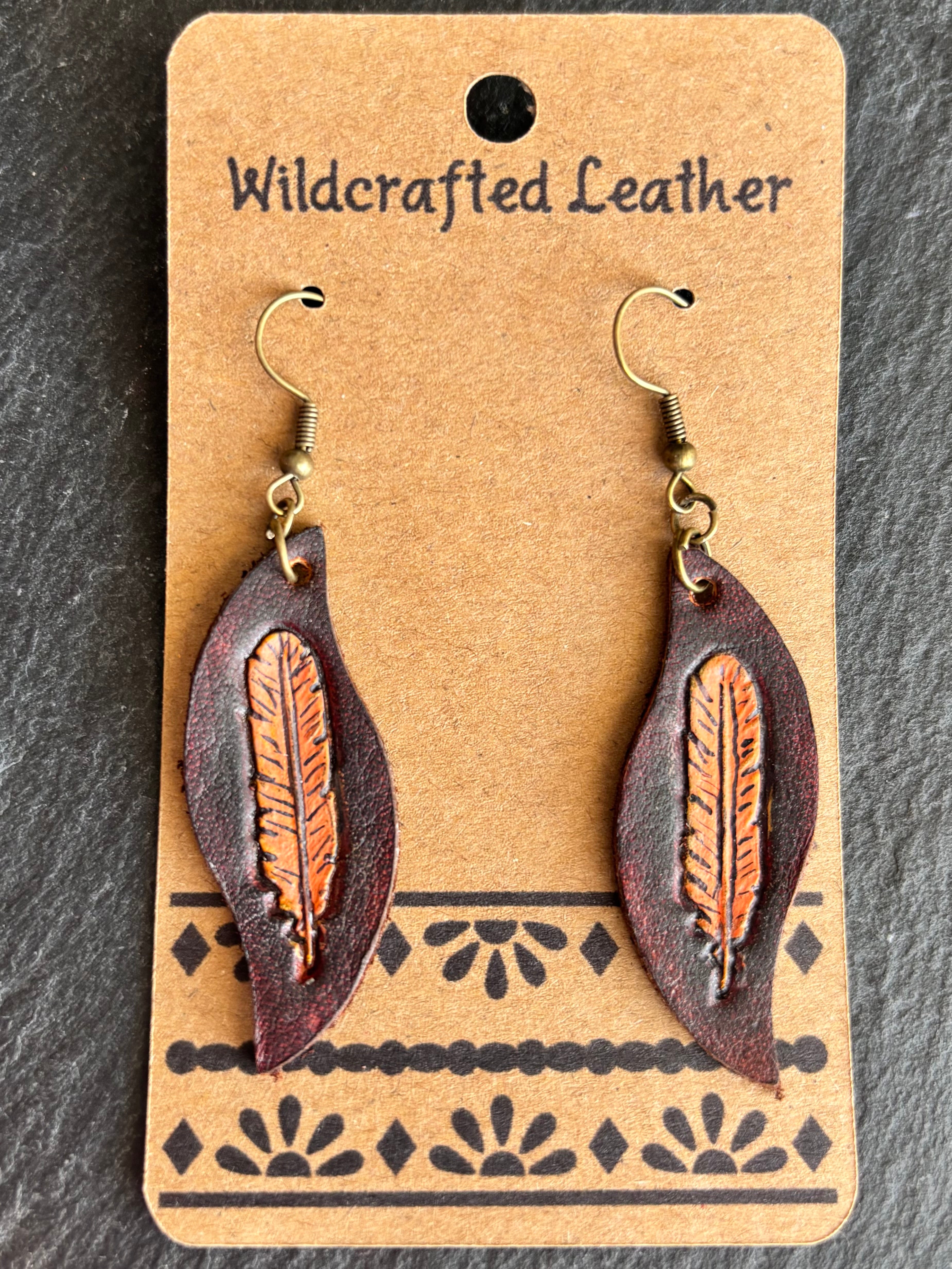 Wildcrafted Leather Handpainted Leather Earrings boho clothing, festival outfit, hippie style apparel | Elevated Hippie