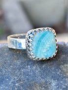Larimar Sterling Silver Ring – Size 9.25 boho clothing, festival outfit, hippie style apparel | Elevated Hippie