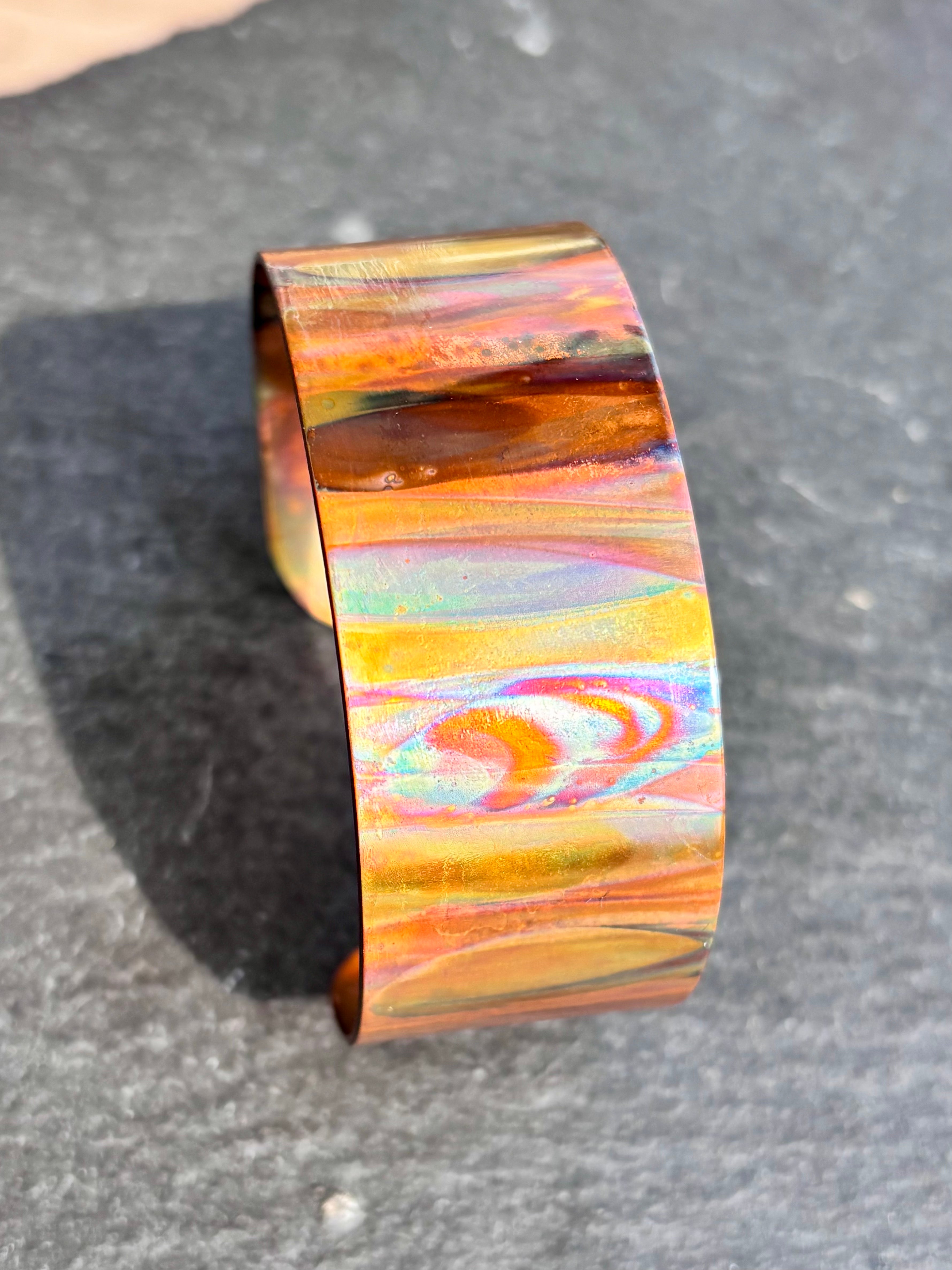 Fire Painted Copper 3/8" Cuff boho clothing, festival outfit, hippie style apparel | Elevated Hippie