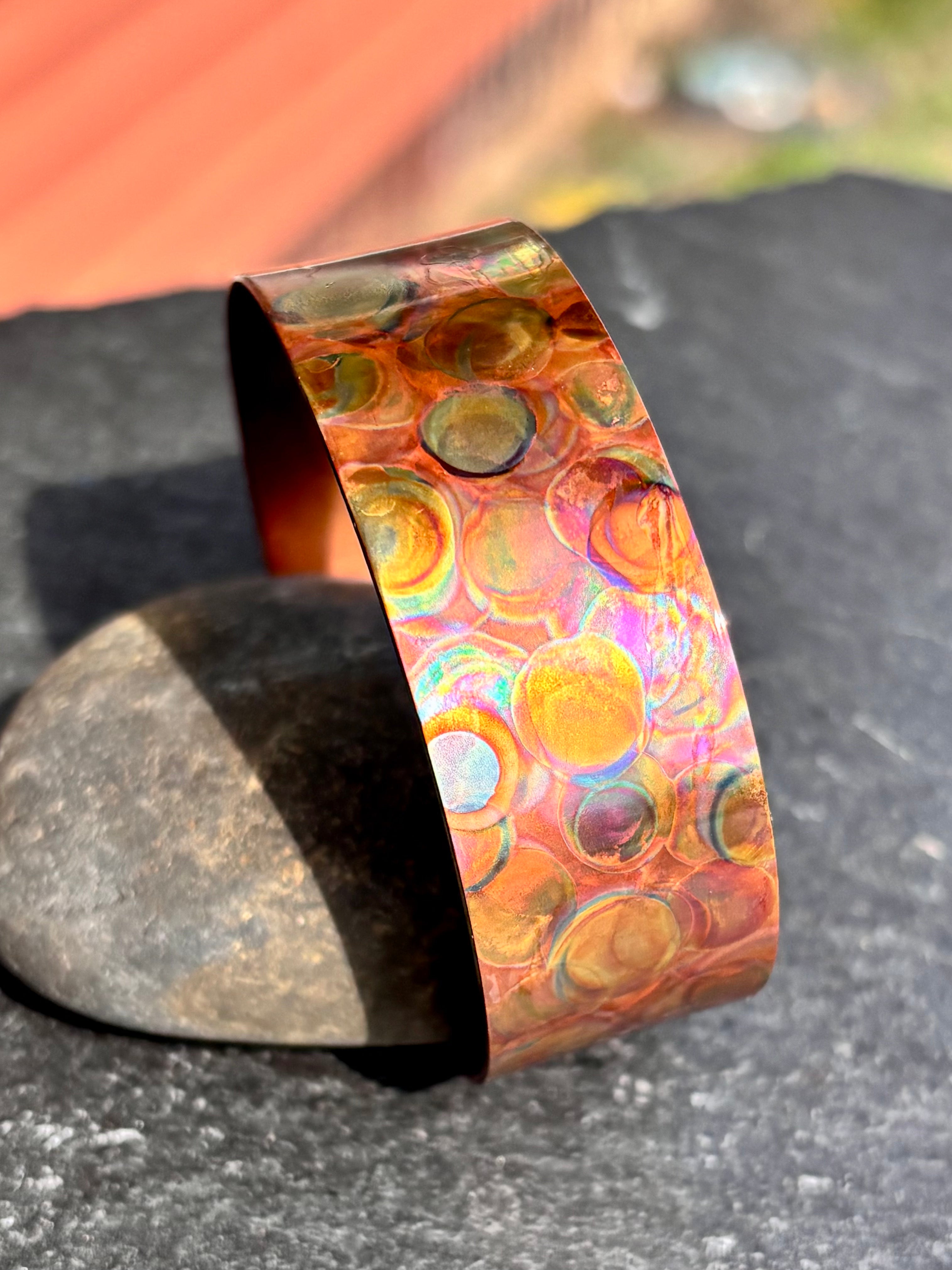 Fire Painted Copper 3/8" Cuff boho clothing, festival outfit, hippie style apparel | Elevated Hippie