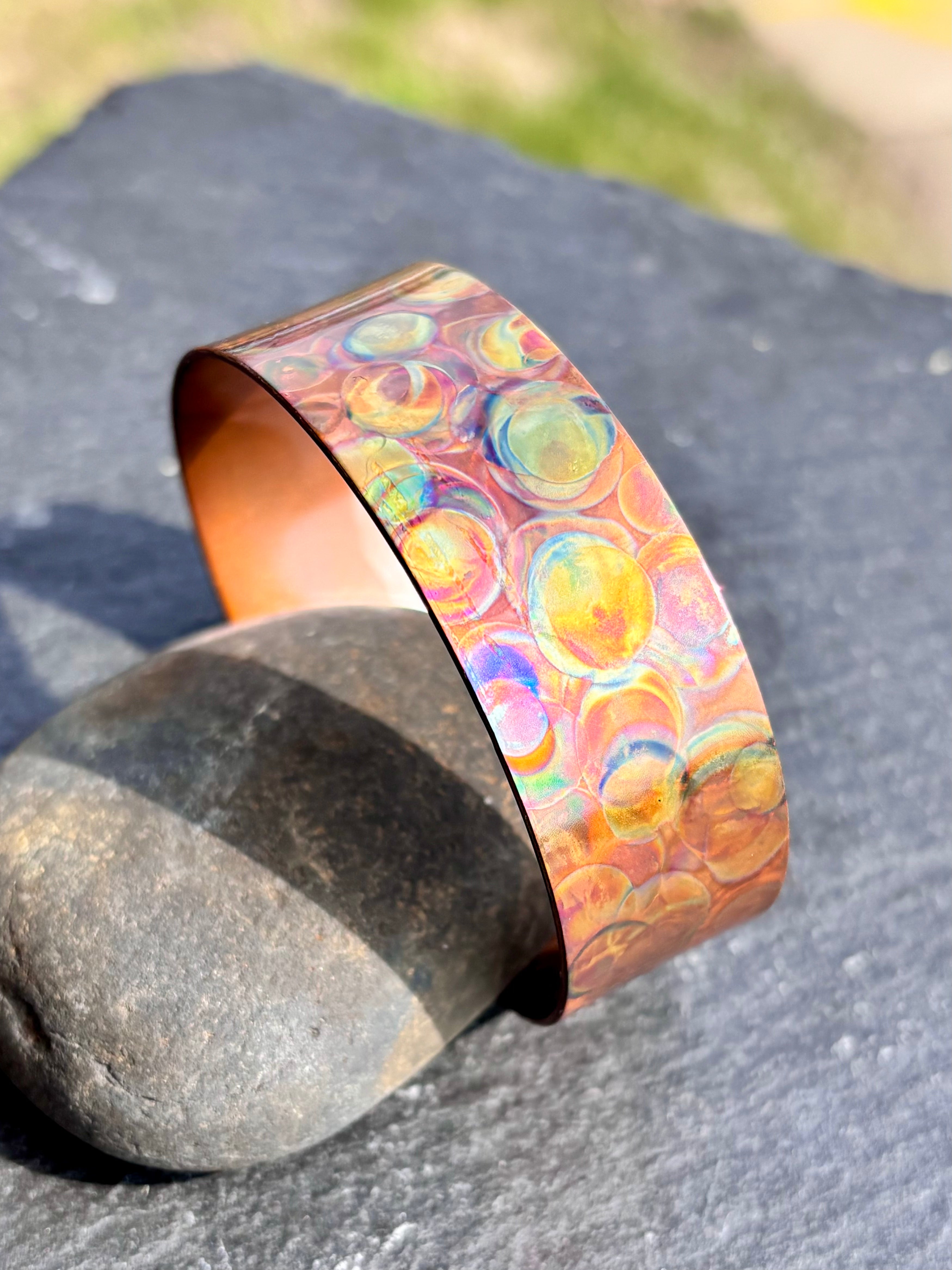 Fire Painted Copper 3/8" Cuff boho clothing, festival outfit, hippie style apparel | Elevated Hippie
