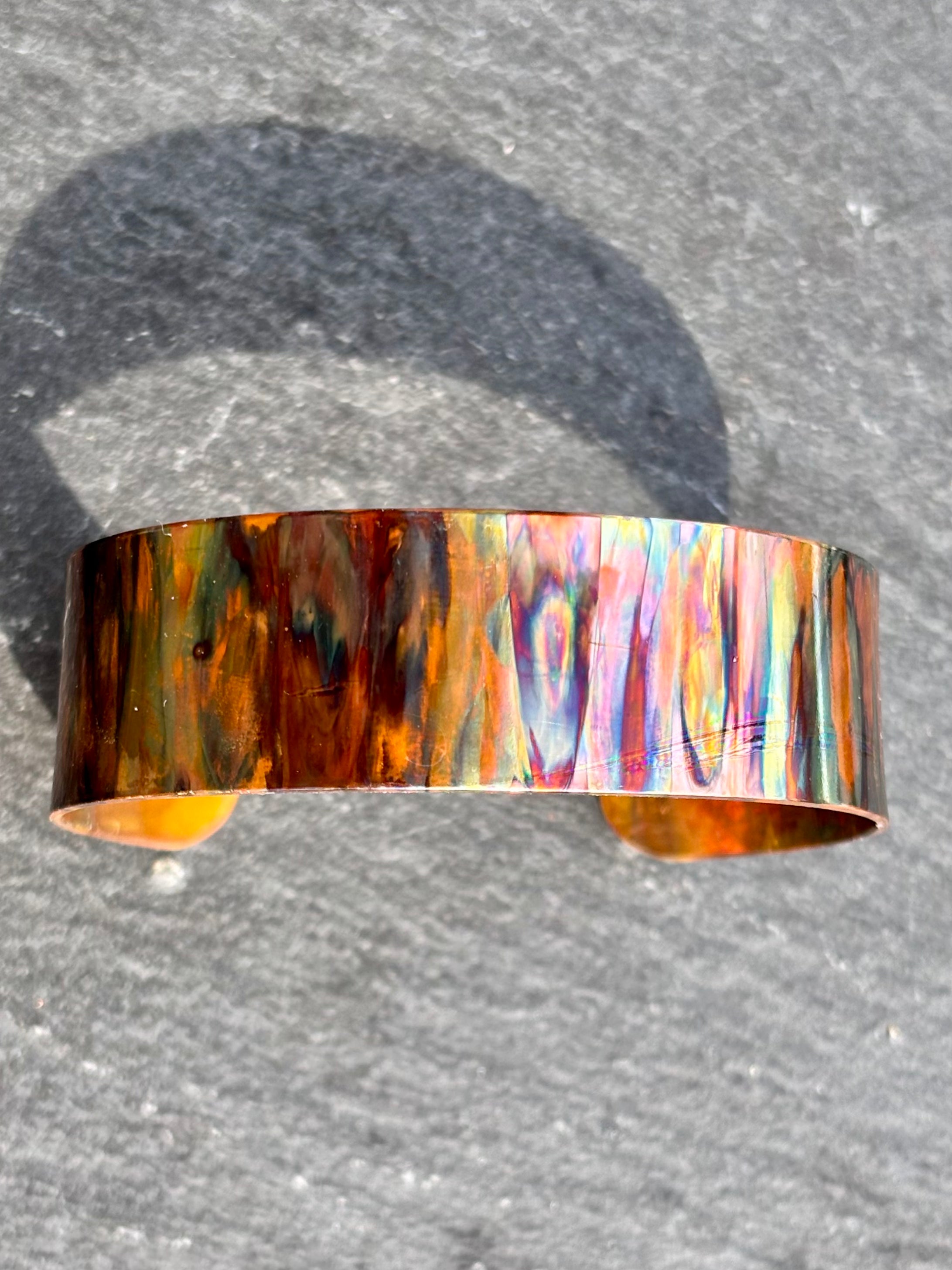 Fire Painted Copper 3/8" Cuff boho clothing, festival outfit, hippie style apparel | Elevated Hippie