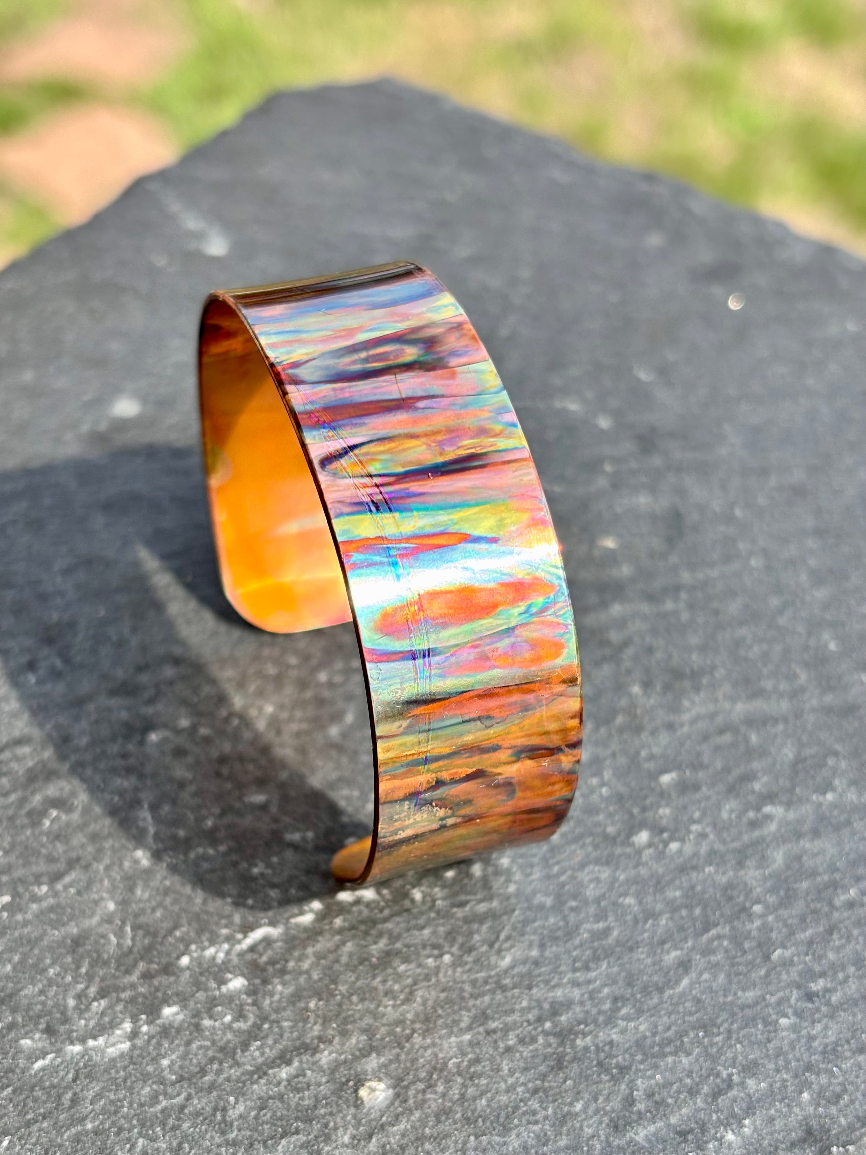 Fire Painted Copper 3/8" Cuff boho clothing, festival outfit, hippie style apparel | Elevated Hippie