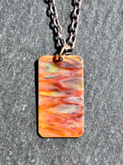 Fire Painted Handmade Copper Pendant Necklace w/ 18in Copper Chain boho clothing, festival outfit, hippie style apparel | Elevated Hippie