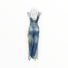 Peacock Blue Floral Patchwork Bib Denim Wide Leg Overalls boho clothing, festival outfit, hippie style apparel | Elevated Hippie