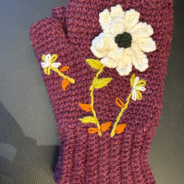 Handmade Crochet Fingerless Floral Gloves - The Elevated Hippie