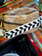 Patchwork Floral Chain Strap Shoulder Bag with Coin Purse – Camel boho clothing, festival outfit, hippie style apparel | Elevated Hippie