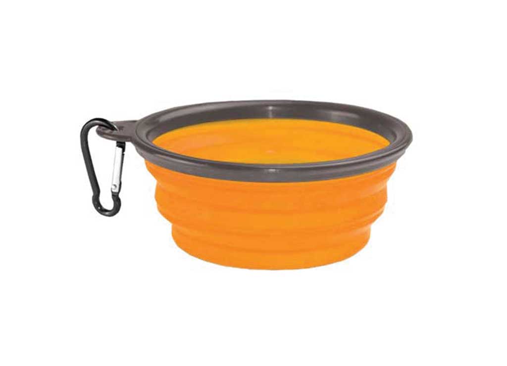 KUMA Collapsible Silicone BOWL (1l) - Orange/grey - image 1