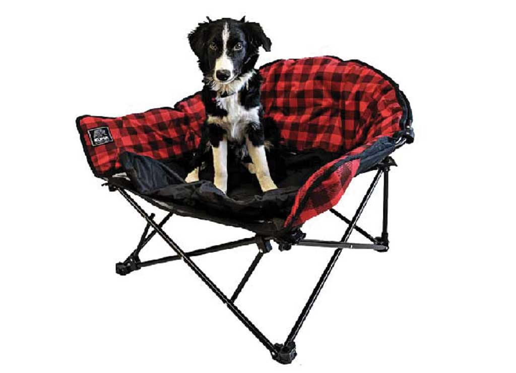 KUMA LAZY BEAR DOG BED - RED Plaid - image 2