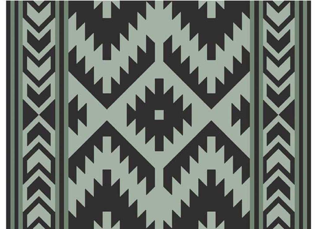 KUMA Sante FE BOHO Outdoor MAT - 12ft X 9ft (sage/black) - image 1