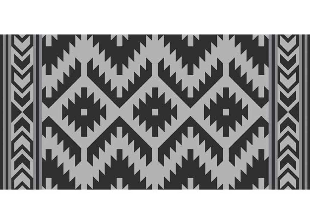 KUMA Sante FE BOHO Outdoor MAT - 18ft X 9ft (black/grey) - image 1