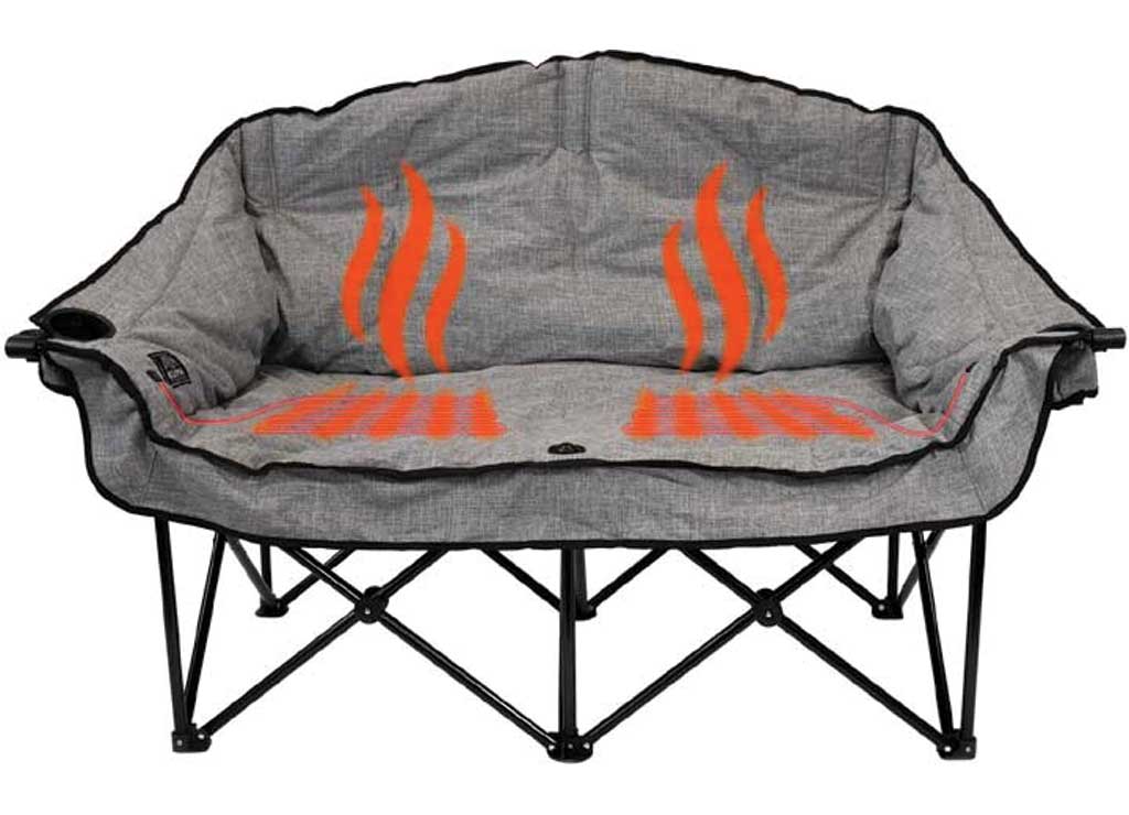 KUMA BEAR Buddy BLUE Tooth Heated Double Chair; Heather GREY - image 1