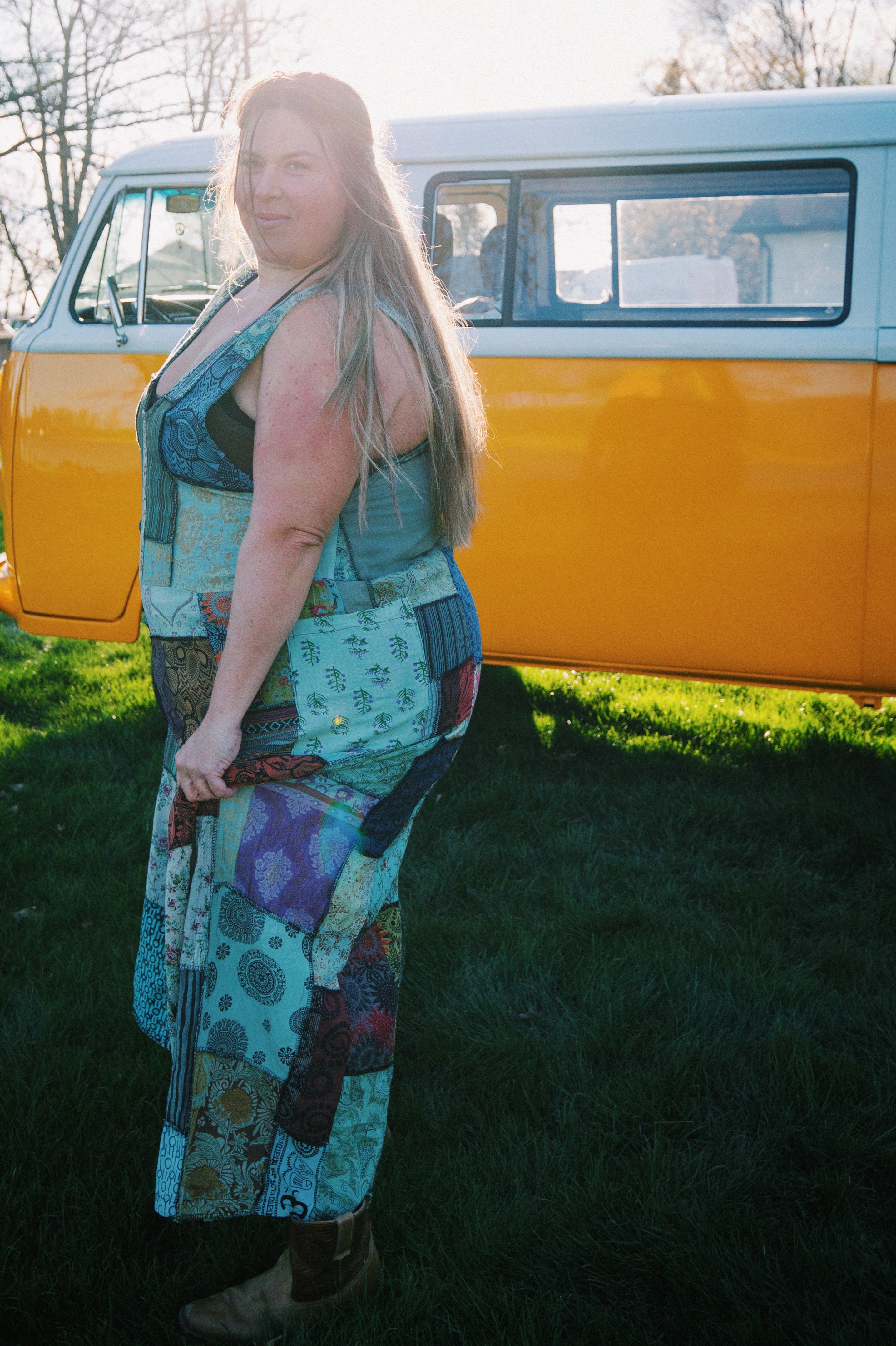 Hippie Boho Patchwork Cotton Jumper with Outer Pockets boho clothing, festival outfit, hippie style apparel | Elevated Hippie