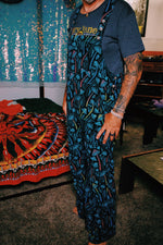 Multi-Mushroom Cotton Wide-Leg Overalls - The Elevated Hippie