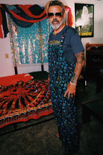 Multi-Mushroom Cotton Wide-Leg Overalls - The Elevated Hippie