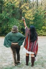 Western Colorful Crochet Patterned Ruana - The Elevated Hippie