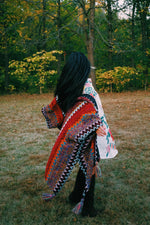 Western Colorful Crochet Patterned Ruana - The Elevated Hippie