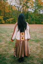 Color Block Sunflower Crochet V Neck Cardigan - The Elevated Hippie