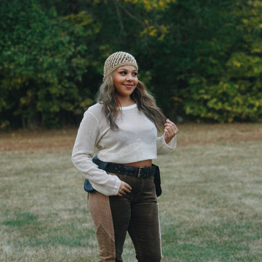 HIGH RISE FLARE CORDUROY with BLOCKING DETAIL - The Elevated Hippie