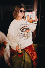 Comfortably Numb Sand Thrifted Graphic Sweatshirt - The Elevated Hippie