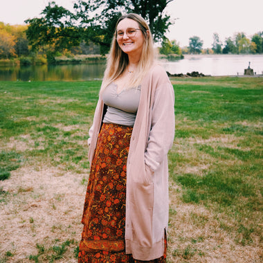 Hippie Boho Style 2 Layer Floral Silk Wrap Skirt - The Elevated Hippie