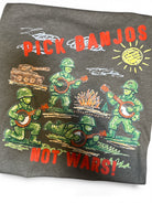 Pick Banjos Not Wars Kids-Inspired Coloring Tee – Playful Peace Graphic Unisex Shirt boho clothing, festival outfit, hippie style apparel | Elevated Hippie