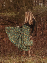 Hippie Boho Style 2 Layer Floral Silk Wrap Skirt - The Elevated Hippie