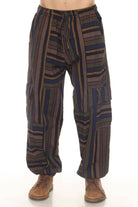 Men’s Patchwork Stripe Cotton Joggers – Boho Festival Pants boho clothing, festival outfit, hippie style apparel | Elevated Hippie