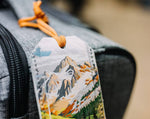 Abstract Mountains - Leather Luggage Tag - The Elevated Hippie