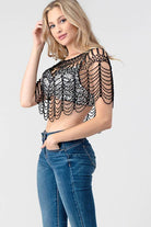 Sexy Metallic Beaded Shawl Crochet Poncho boho clothing, festival outfit, hippie style apparel | Elevated Hippie