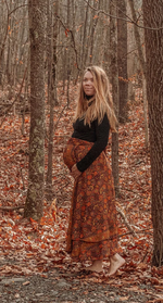 Hippie Boho Style 2 Layer Floral Silk Wrap Skirt - The Elevated Hippie