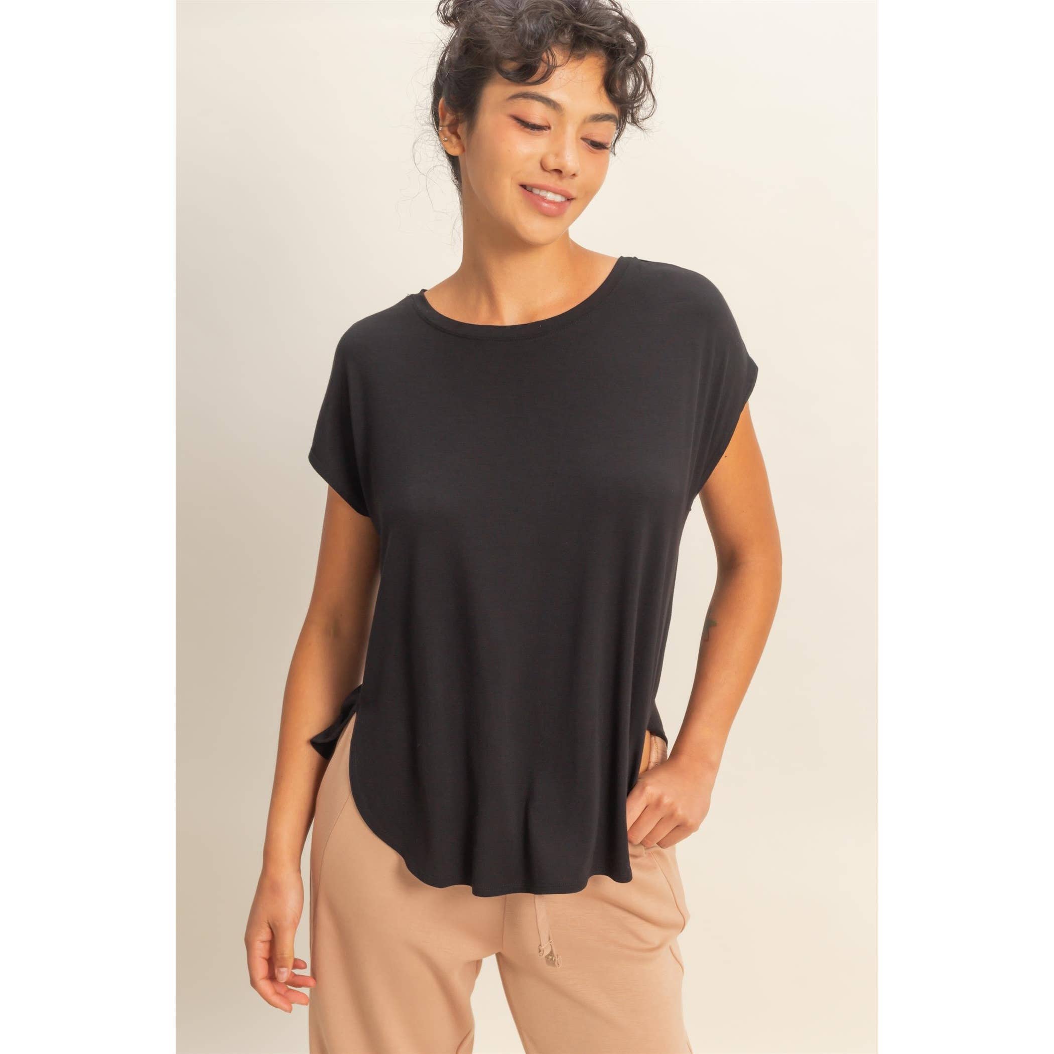 Relaxed Dolman Short Sleeve  Round Neck Top boho clothing, festival outfit, hippie style apparel | Elevated Hippie