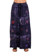 Brushed Tie Dye Hand Embroidered Floral Pants boho clothing, festival outfit, hippie style apparel | Elevated Hippie