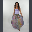 Hippie Boho Cotton Floral Patchwork Maxi Skirt with Pockets boho clothing, festival outfit, hippie style apparel | Elevated Hippie
