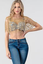 Sexy Metallic Beaded Shawl Crochet Poncho boho clothing, festival outfit, hippie style apparel | Elevated Hippie