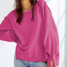Lovesoft Oversized Crew Neck Casual Knit Sweatshirt Top boho clothing, festival outfit, hippie style apparel | Elevated Hippie