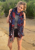 Forever Grateful Pashmina – Handcrafted Festival Fashion, Unique Artwork by Melanie & Justin Chamberlain, Double Ply Viscose Acrylic Scarf - The Elevated Hippie