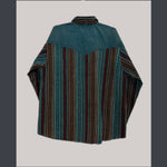 Two Tone Heavy Cotton Patchwork Button Up Men's shirt - The Elevated Hippie