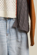 Multi Fabric Color Block Sweater - The Elevated Hippie